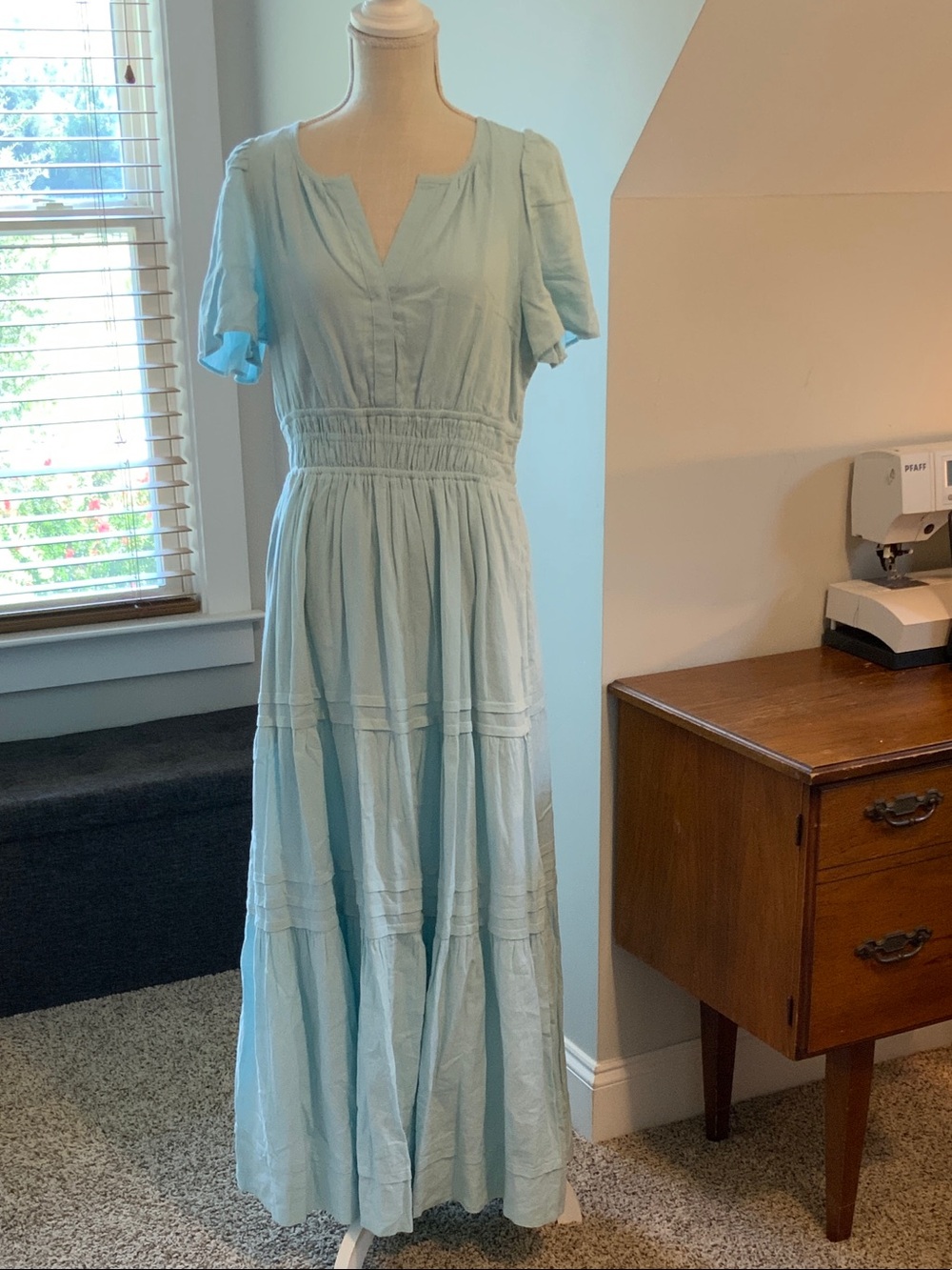 Anthropologie Robin’s Egg Blue Somerset Maxi Dress - EUC